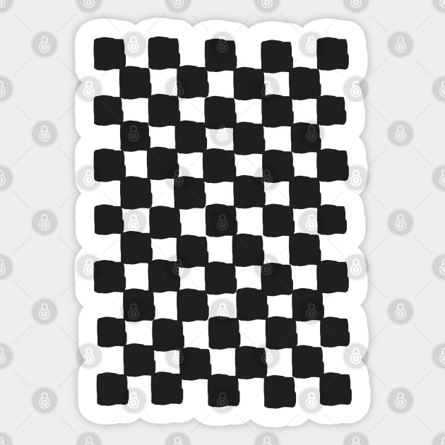 small checkered vintage black, Checkerboard Check Checkered, small checks, vintage black, cream and black, western, prairie, aesthetic, retro, vintage, cowboy Sticker by blomastudios